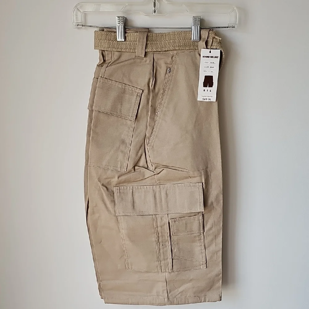 Men's Tan Cargo Shorts - Picture 1 of 5